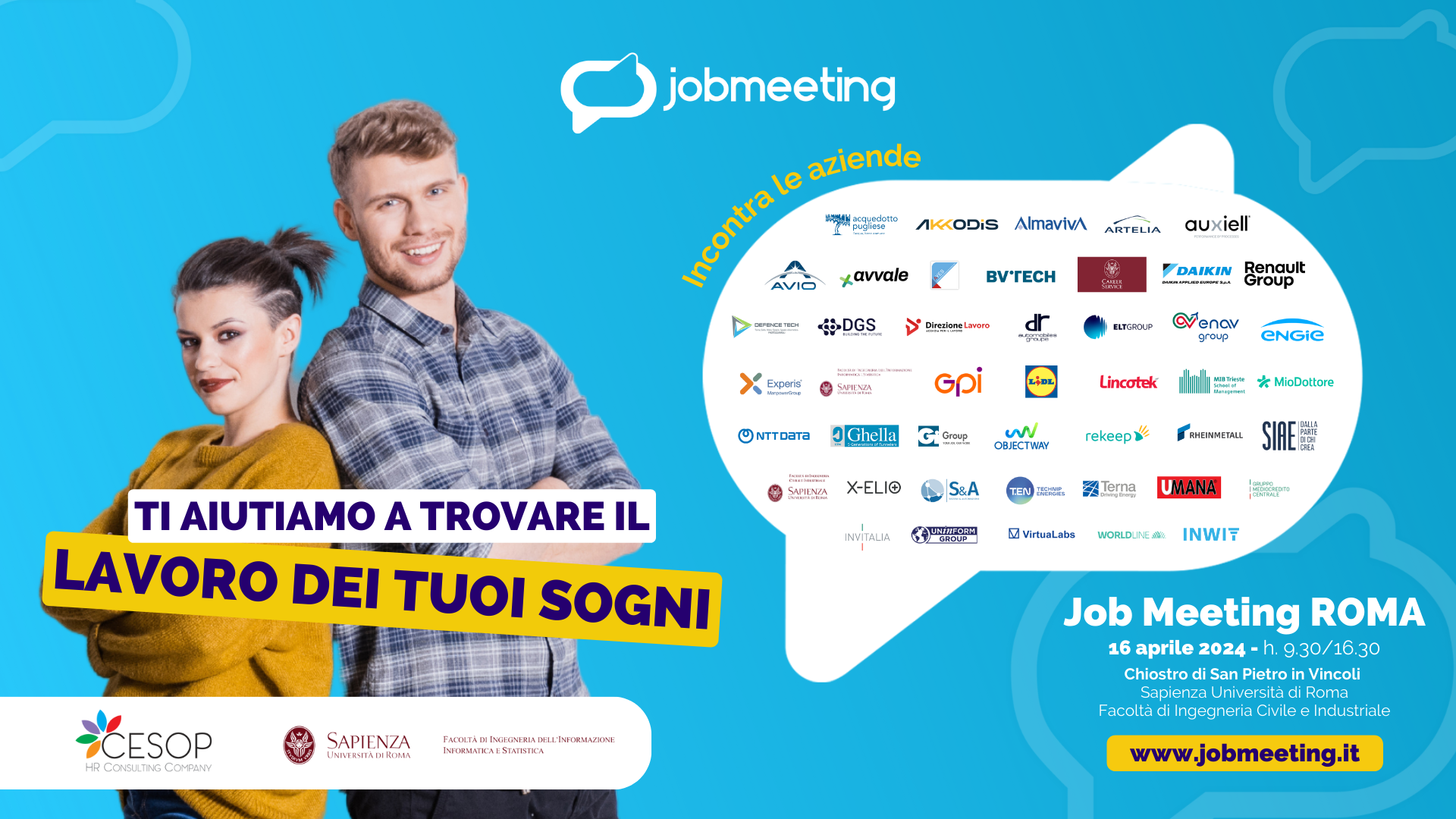 Job Meeting ROMA: il 16 aprile torna l’appuntamento per chi cerca lavoro