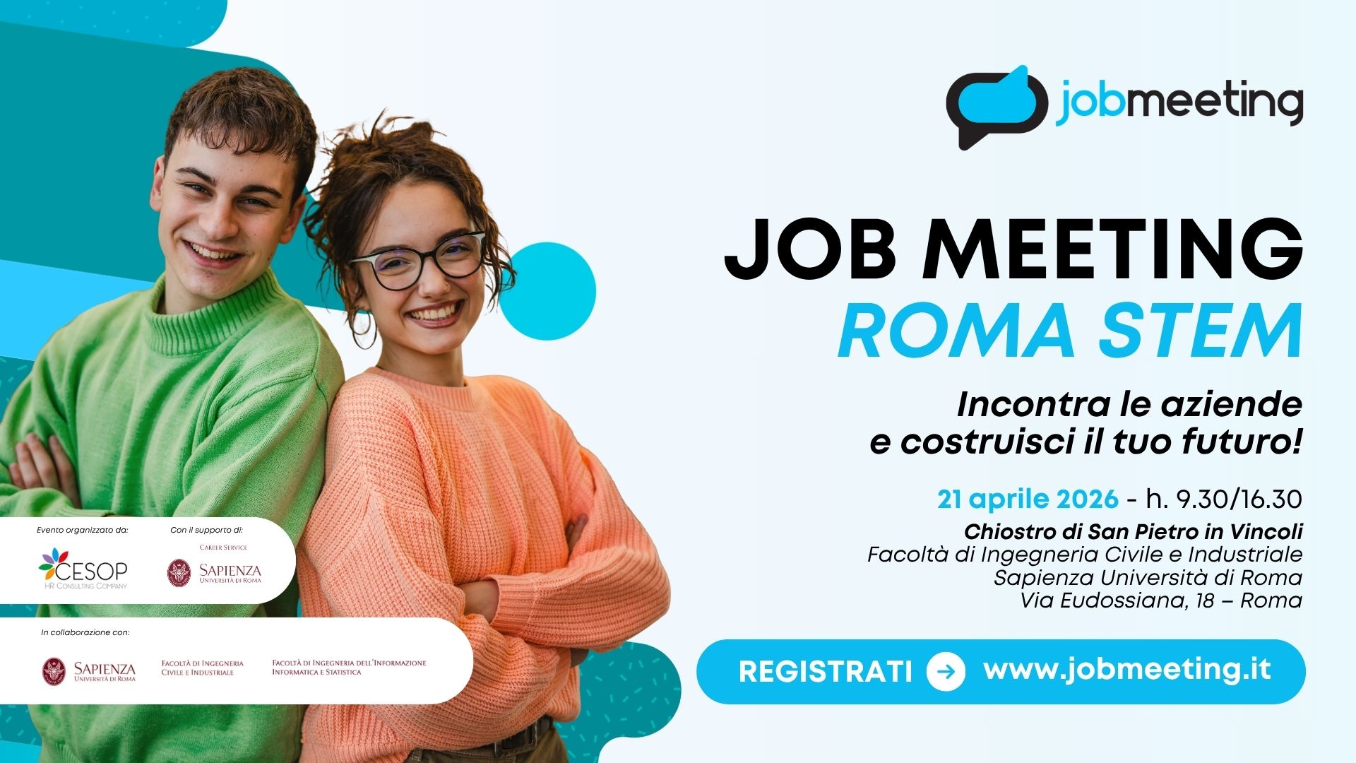 Job Meeting ROMA STEM: l’evento per incontrare le aziende e costruire il proprio futuro professionale