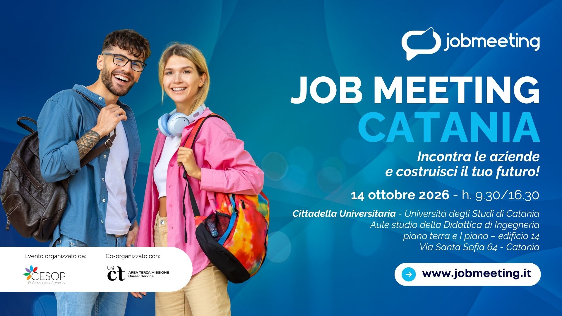 Job Meeting Catania 2026: il 14 ottobre incontra le aziende e costruisci il tuo futuro